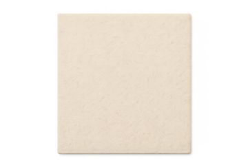 Beige handmade square paper with textured surface, blank stationery element on transparent background
