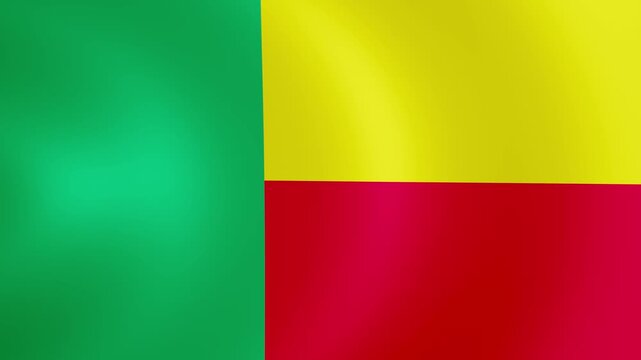 4K Loop Benin Waving Flag Animation - Powered by Adobe