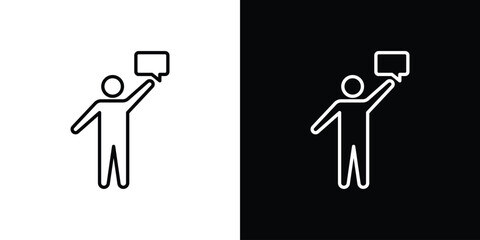 Suggestion icon in line design. Editable stroke icon.