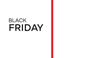 Minimalist Black Friday Horizontal Background with Red Vertical Separator Line
