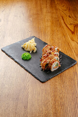 japan sushi rolls with salmon