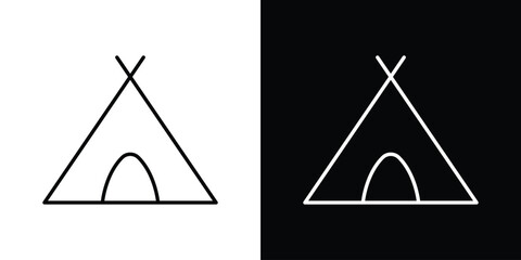 Tepee icon in line design. Editable stroke icon. © Win