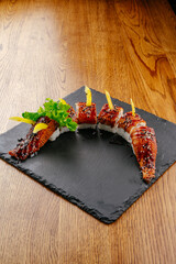 japan sushi rolls with salmon