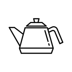 Line art icon of a classic coffee pot or teapot, used for serving hot beverages like tea or coffee