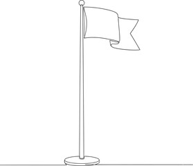One line continous flag 