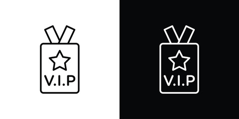 Vip pass icon in line design. Editable stroke icon.