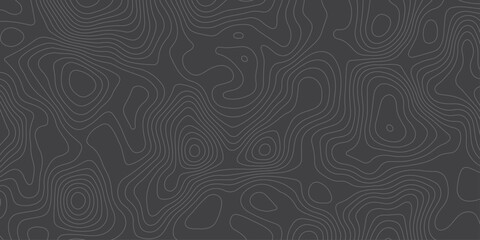 Minimalist dark topographic pattern with smooth contour lines forming abstract elevation waves. Modern seamless background ideal for maps, geology themes, tech design, and stylish digital textures.