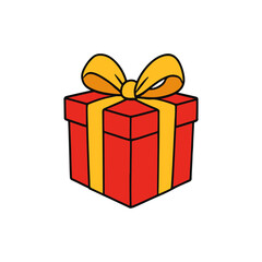 Gift Box Illustration on White Background
