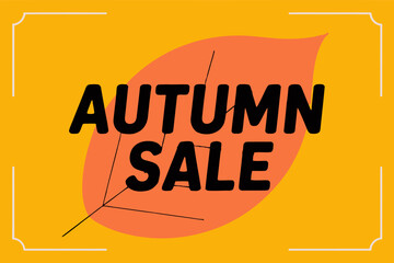 Autumn sale graphic with a leaf and yellow background