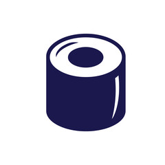 Simple dark blue sushi roll, vector illustration