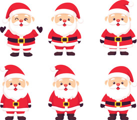 Santa Claus Character Set in Multiple Poses