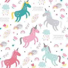 Set of unicorns illustration