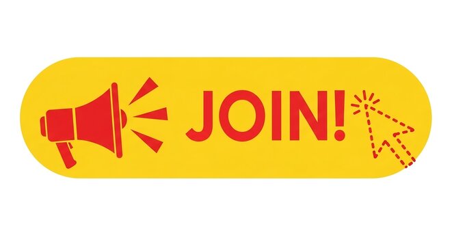 Join button isolated on white background, symbolizing invitation, community, and membership for engagement and participation