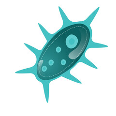 Amoeba Flat Illustration graphic for medical research or science education