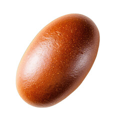 A single oval brown capsule pill with a shimmering glittery surface isolated on a pure white background representing a pharmaceutical product with a clean tone and studio lighting