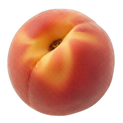 A Single Ripe Peach With Fuzzy Skin Showing Vibrant Orange and Pink Hues Isolated on a Transparent Background Highlighting its Natural Texture