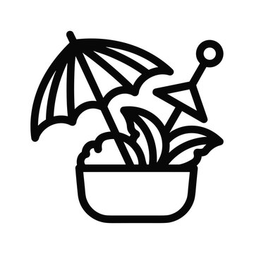 black cocktail with umbrella and garnish clip art preview