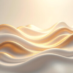 Abstract background of wavy, shimmering beige surface. The image is visually soft and could suggest luxury or cleanliness.