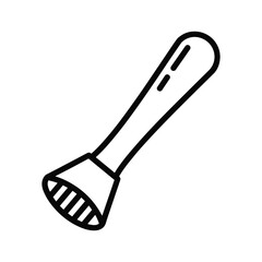 Cocktail muddler icon, a simple line art illustration of a bar tool for crushing ingredients in drinks