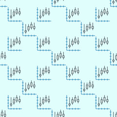 Candlestick Chart vector Market Data simple outline seamless pattern