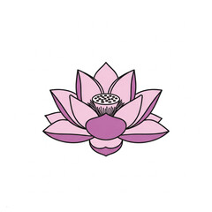  Lotus flower vector icon on white background 