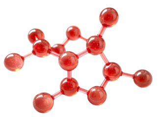 abstract background with red molecules