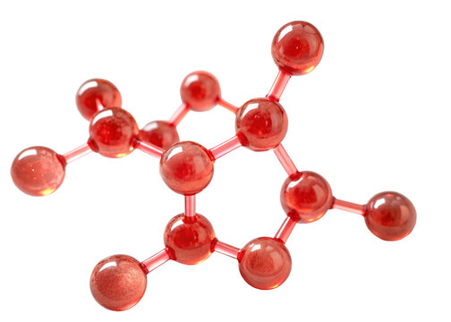 abstract background with red molecules