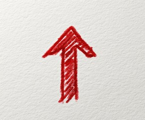 red arrow on white background