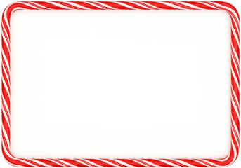 Obraz premium Candy cane striped border frame with rounded corners, isolated on white background