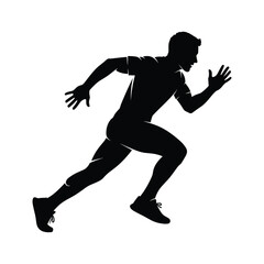 Running man silhouette, depicting speed, fitness, and athletic activity