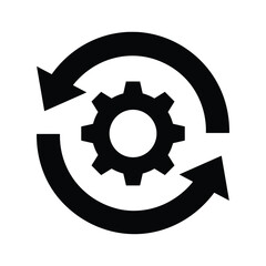 Settings and process icon representing update, configuration, or workflow management