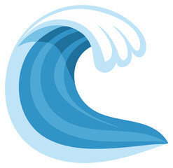 Obraz premium Stylized Ocean Wave Graphic Design with Overlapping Blue Tones and Frothy White Crests Ideal for Summer Projects