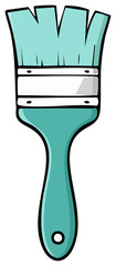 Turquoise Paintbrush with Black Outline for Artistic Creations and Home Improvement