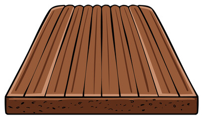 Wooden deck with planks viewed from above, graphic illustration
