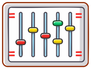 Sound Mixer With Colorful Sliders and Controls