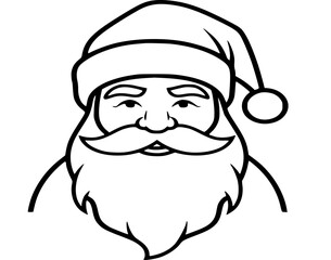 Obraz premium Santa claus black and white logo