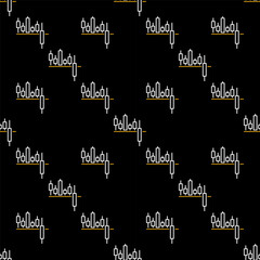 Trading Analysis vector Breakout Candlestick Chart seamless pattern in outline style
