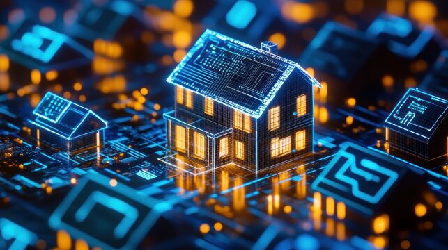 Digital homes modern technology concept