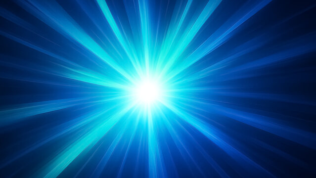 Turquoise and cyan abstract light burst background