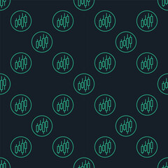 Trading Chart in Circle vector Trading and Investment seamless pattern in thin line style