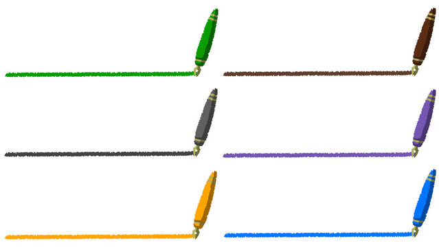 万年筆で線を引く(緑.茶.黒.青.紫.オレンジ)