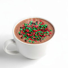 Christmas Hot Chocolate with Red and Green Sprinkles