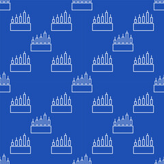 Vector Candlestick Chart Trading Analysis seamless pattern in outline style