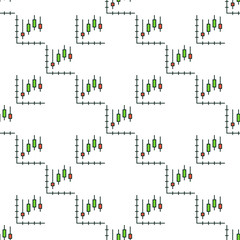 Vector Stock Chart colored minimal seamless pattern