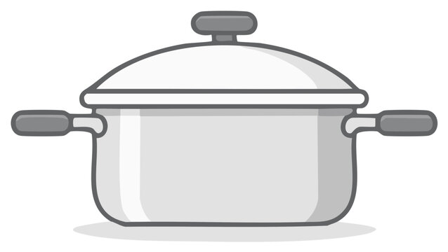 Isolated vector illustration of a metal cooking pot with a lid - Powered by Adobe