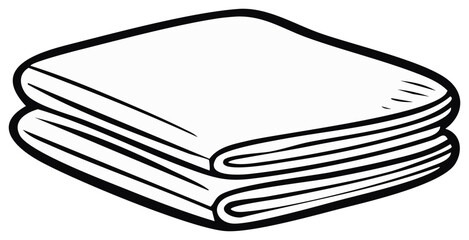 Folded Clothes in a Stack, Simple Outline, Clean Laundry Illustration