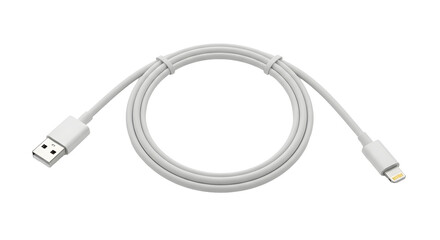 White lightning cable with usb connector for charging
