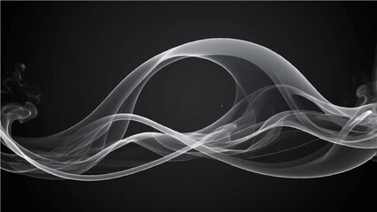 Abstract smoke light curve pattern on black background for wallpaper design illustration
