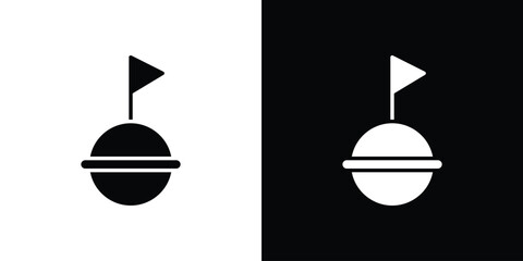 Buoy icon in glyph shilhouette black and white colors © Win
