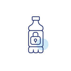 Bottle and lock. Pixel perfect, editable stroke vector icon